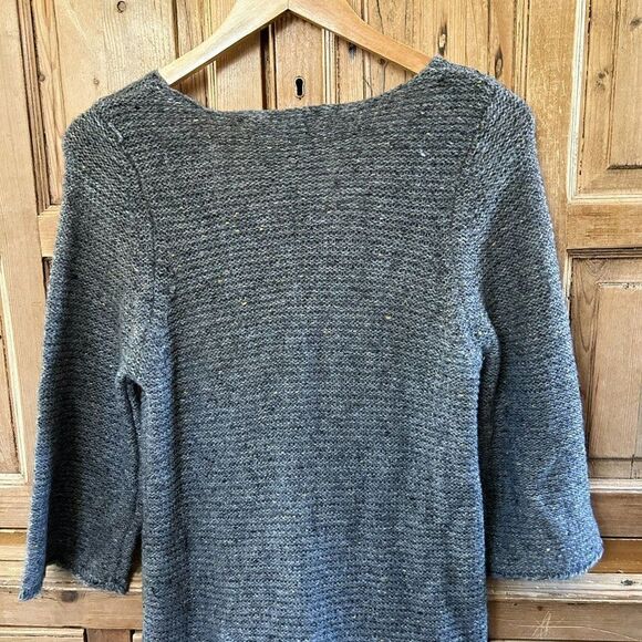Max Studio Medium Dress Gray Knit Round Neck 3/4 Sleeve Flared Knee Length - Picture 8 of 9